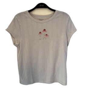 AMERICAN EAGLE Cottagecore Soft & Sexy Crewneck Floral Echinacea Baby Tee- XL